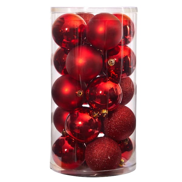 Northlight 6 in. Red Glitter Christmas Ball Ornament 34314319 - The Home  Depot