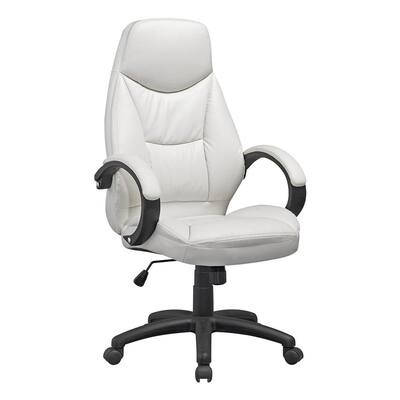 Workspace White Leatherette Executive Office Chair