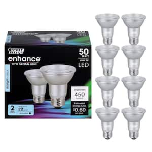 50-Watt Equivalent PAR20 Dimmable CEC Title 20 90 CRI E26 Flood LED Light Bulb, Daylight 5000K (8-Pack)