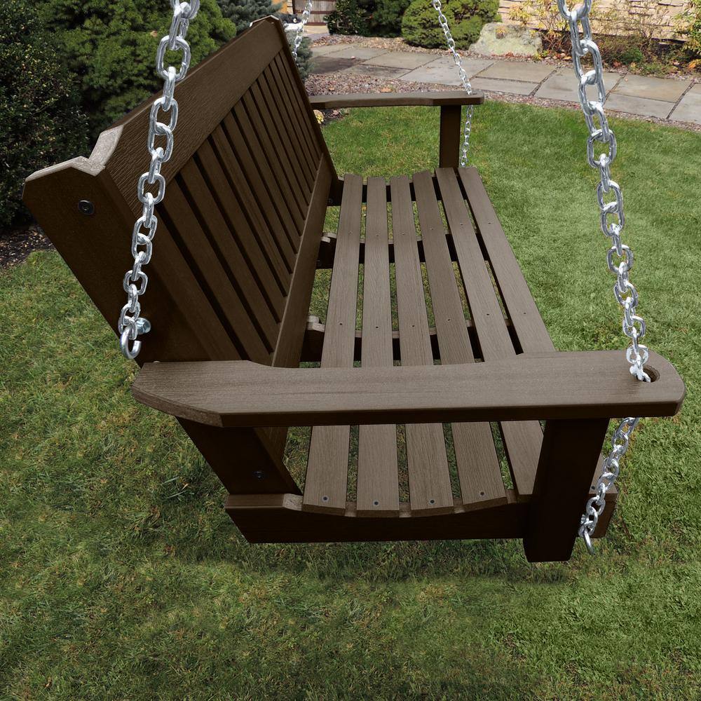 Weathered Acorn Recycled Plastic 5ft Outdoor Porch Swing