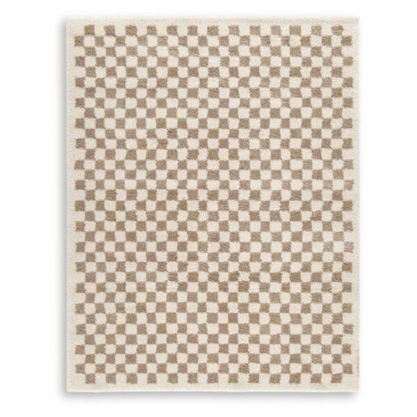 Karamen 8 ft. x 10 ft. Brown/Beige Checkered Area Rug