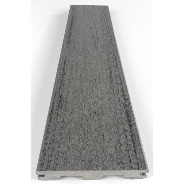 TimberTech Composite Terrain 5/4 in.x6 in.x12 ft. Grooved Silver