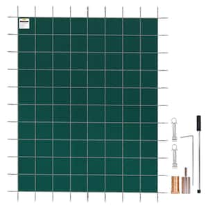 Inground Pool Safety Cover 16 ft. x 30 ft. Rectangular Winter Pool Cover Triple Stitched High Strength Mesh PP Material