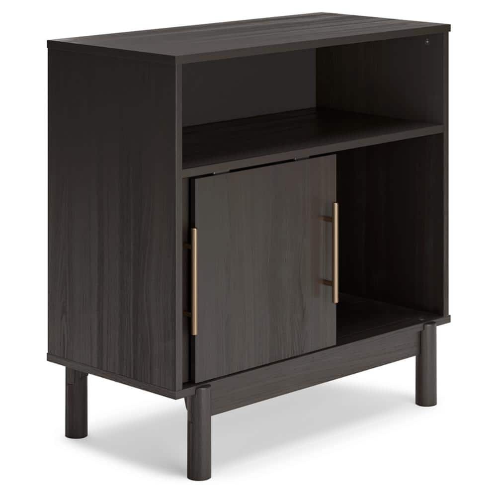 Brymont Dark Gray Wood Accent Cabinet with Goldtone Handles