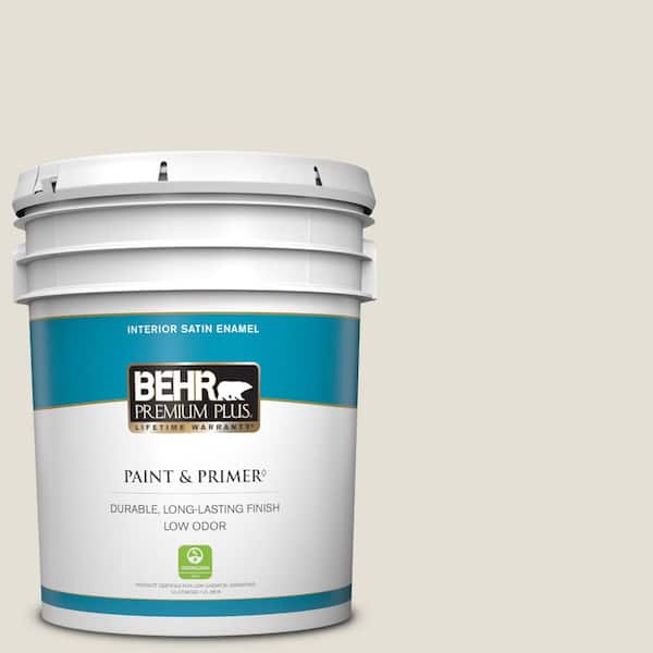 BEHR PREMIUM PLUS 5 gal. #T18-09 Soft Focus Satin Enamel Low Odor Interior Paint & Primer