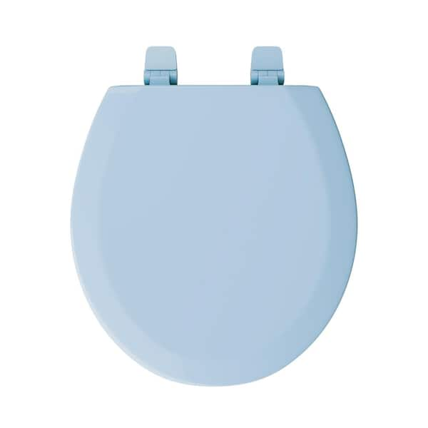 Bath Bliss Beveled Wood Standard Round Toilet Seat-light Blue