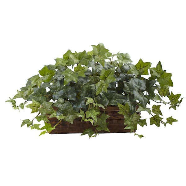 Nearly Natural Artificial Puff Ivy with Ledge Basket