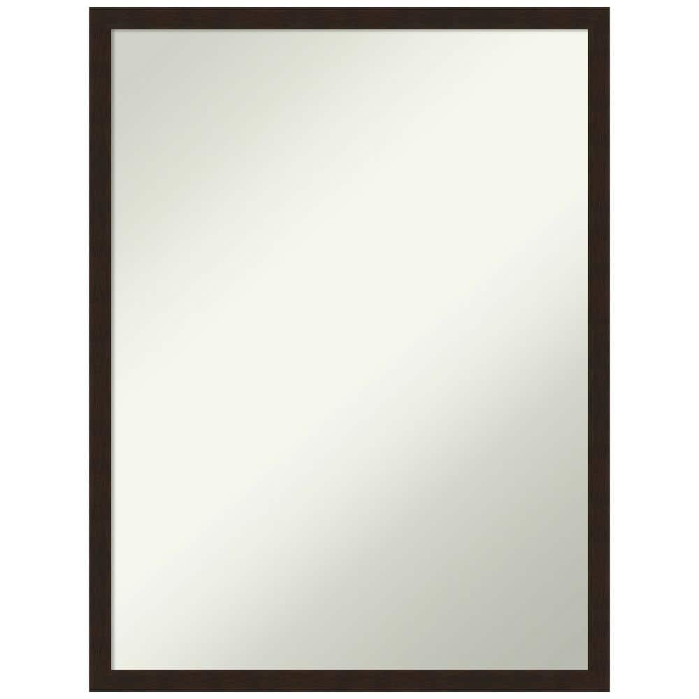 Carlisle Espresso Narrow 19 in. H x 25 in. W Wood Framed Non-Beveled Bathroom Vanity Mirror in Brown -  Amanti Art, A38865545776