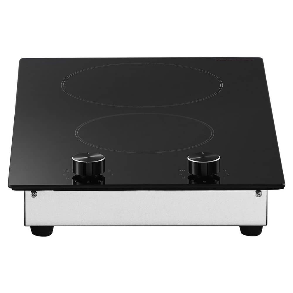 Electric Cooktop 12 in. 2 Burners Built-In Electric Stove Top 3000W Ceramic Top Radiant Cooktop, with Glass Panel, Black price history on PriceWatchPro