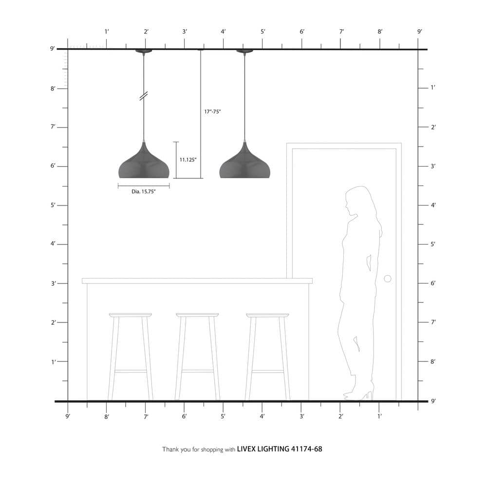 Shiny Black and Gold Mini Pendant Light