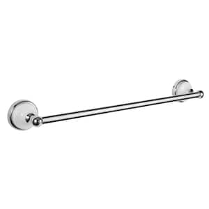 Savannah 24 in. Wall Mounted Towel Bar in Polished Chrome and White
