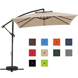 8/9/10FT Outdoor Patio Umbrella Canopy Market Shelter Multi-Color Tilt W/Crank 
