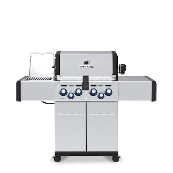 Broil King Regal S490 PRO IR 4-Burner Propane Gas Grill in Stainless Steel with Infrared Side Burner and Rear Rotisserie Burner