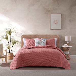 Laura Ashley 2pc Twin Loveston 100% Cotton Quilt Bedding Set Red : Target