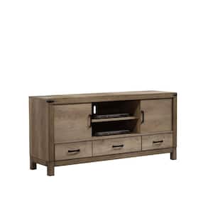 67.4 in. Brown Wood TV Stand Fits TVs up to 62 in. with 2 Cabinets and Open Compartment