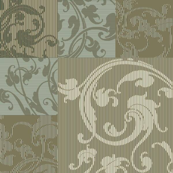 The Wallpaper Company 8 in. x 10 in. Taupe, Teal and Neutral Metallics Acanthus Leaf Wallpaper Sample