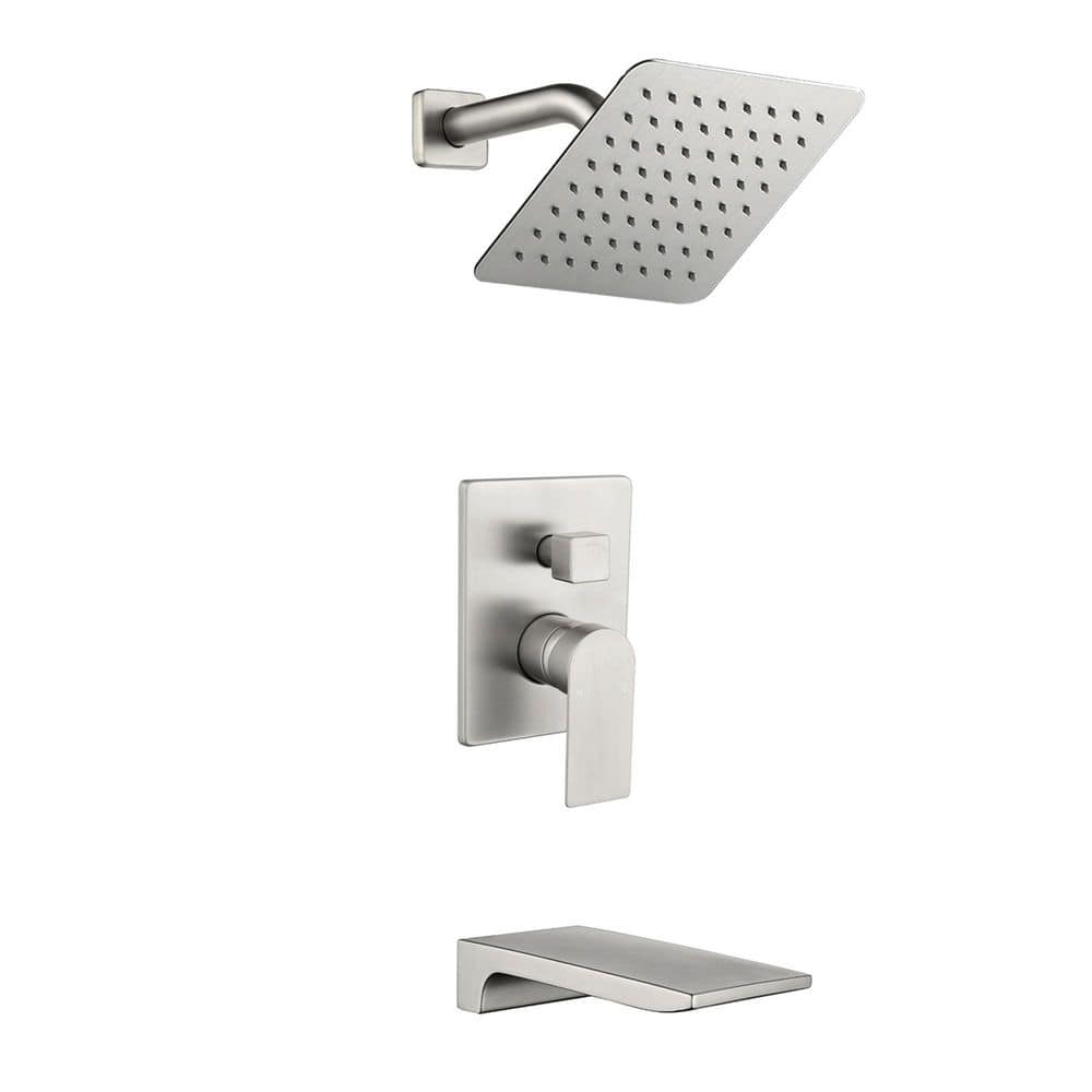 Single Handle 1-Spray Wall Mount Tub and Shower Faucet 1.8 GPM in Brushed Nickel Brass Pressure Balance Valve Included price history on PriceWatchPro