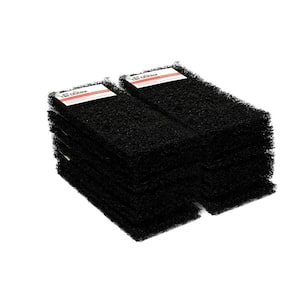 4.5 in. x 10 in. x 1 in. Black Extra Heavy-Duty Water Based Latex Resins Maximum Scrub Power Pads (12-Pack)