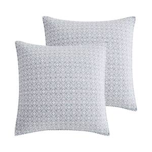 Levtex Home Cape Coral Grey, Blue and White Coral Cotton 26 in. x 26 in ...