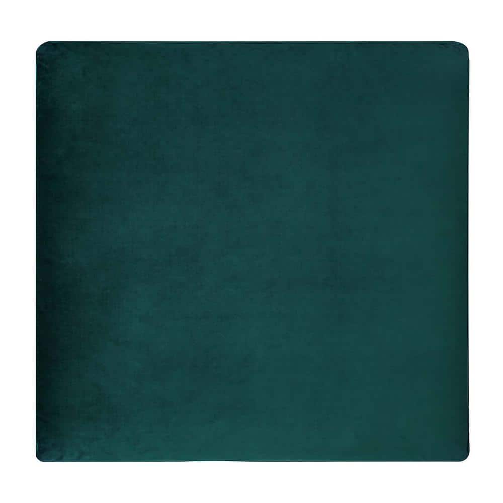 Plush Green Performance Velvet Overstuffed Ottoman 40"x19"