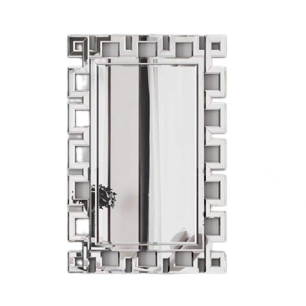 Silver 24 in. W x 36 in. H Large Rectangle Frame Wall-Mounted Decorative Mi