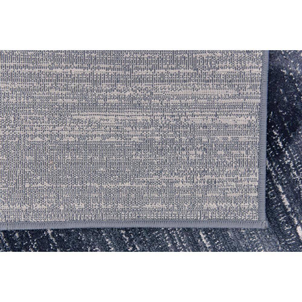 Navy Blue and Ivory 9' x 12' Easy-Care Synthetic Area Rug