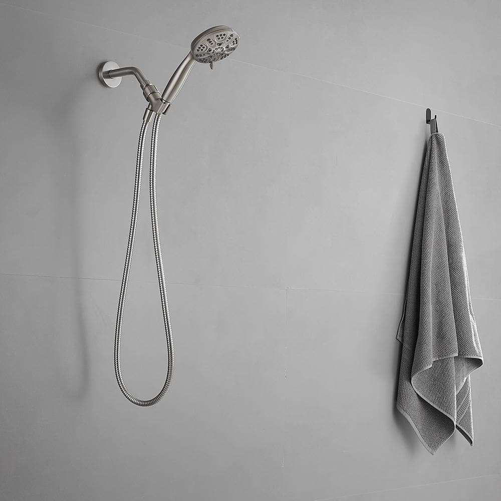 Brushed Nickel Wall Mount Handheld Shower Head with Adjustable Bracket
