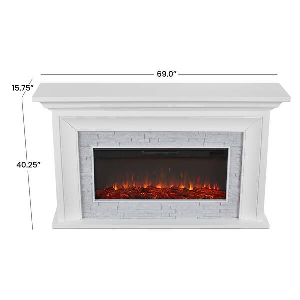 Real Flame Sonia Landscape 69 in. Freestanding Wooden Electric Fireplace in  White 4830E-W - The Home Depot
