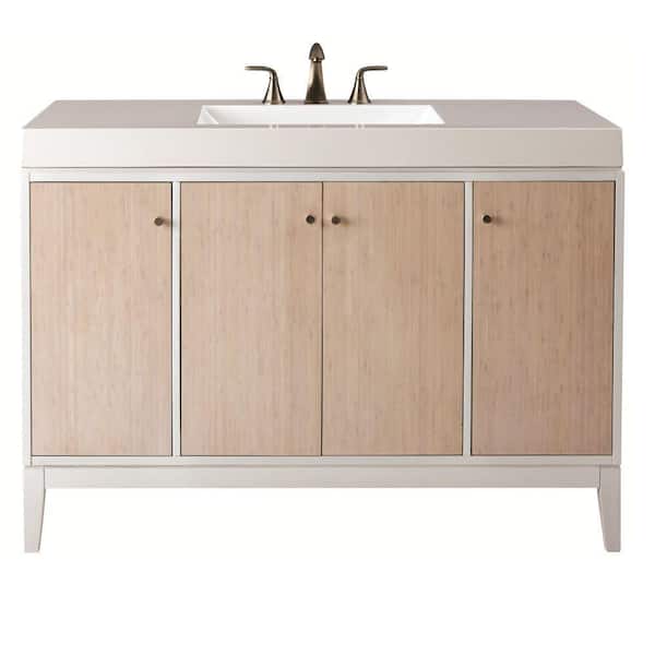 Home Decorators Collection Melbourne 49 in. W x 22 in. D Bath Vanity in White with Marble Vanity Top in White with White Sink