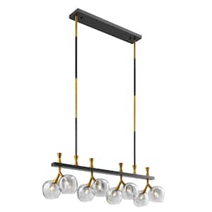 Sonder 8-Light Gold and Black Chandelier with Glass Shades