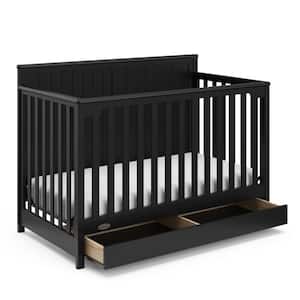 Hadley 4-in-1 Black Convertible Crib with Drawer