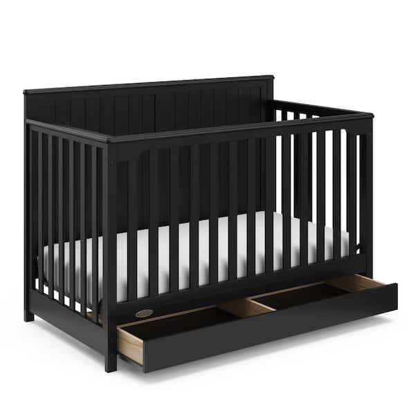 Graco Hadley 4-in-1 Black Convertible Crib with Drawer