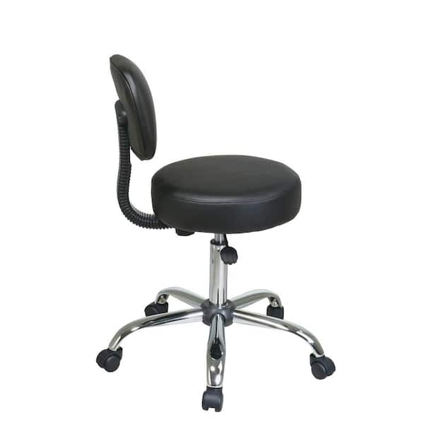Office Star Products Black Vinyl Drafting Stool ST235V-3 - The