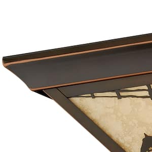 Trail Bronze Rustic Horse Cowboy Square Outdoor Flush Mount 3-Light Ceiling Light