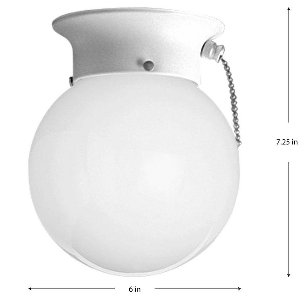 White Glass Globe Indoor/Outdoor Ceiling Light