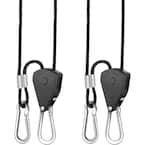 1-Pair 1/8 in. 8 ft. L Heavy-Duty Adjustable Rope Clip Hanger (150 lbs. Weight Capacity) Reinforced Metal, 1-Pair