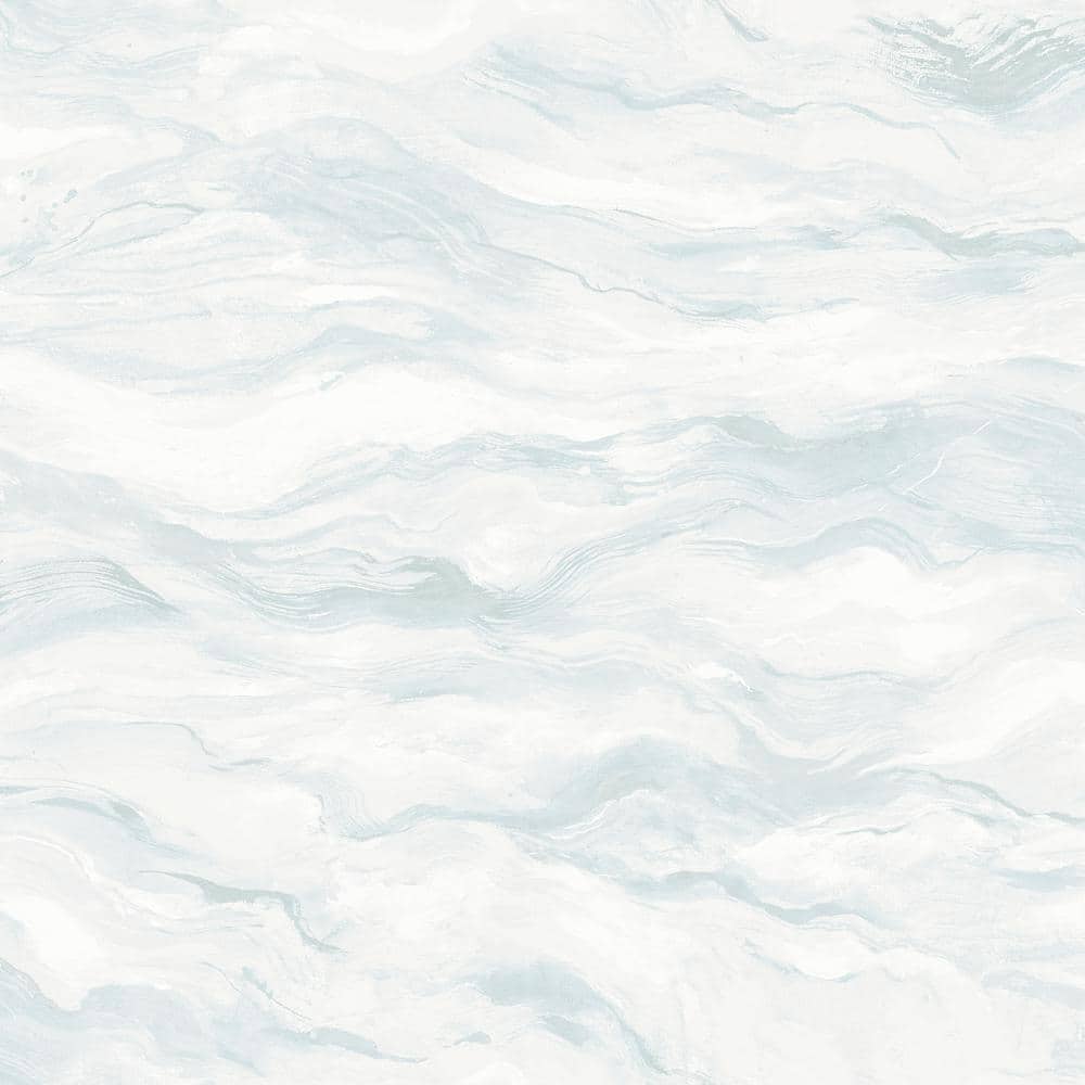 Cirrus Blue and White Wave Pattern Wallpaper