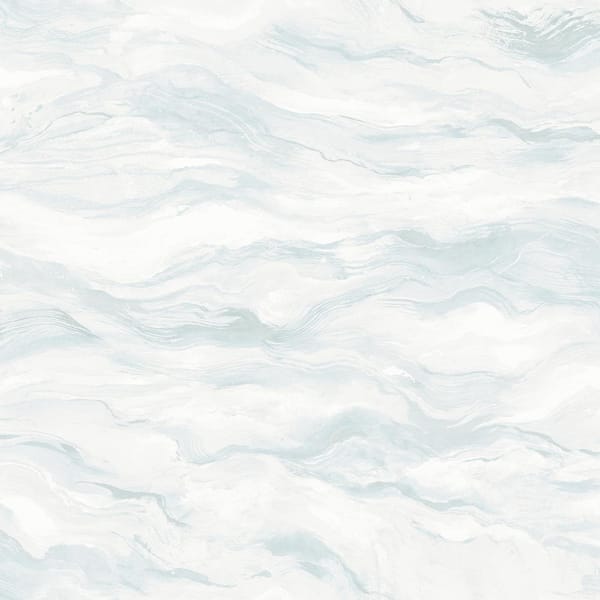 Chesapeake Cirrus Blue Wave Fabric Pre-Pasted Matte Strippable Wallpaper