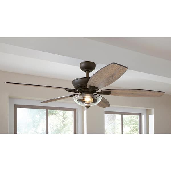 Home Decorators Collection Connor 54'' LED Bronze Dual-Mount Ceiling 2024 Fan