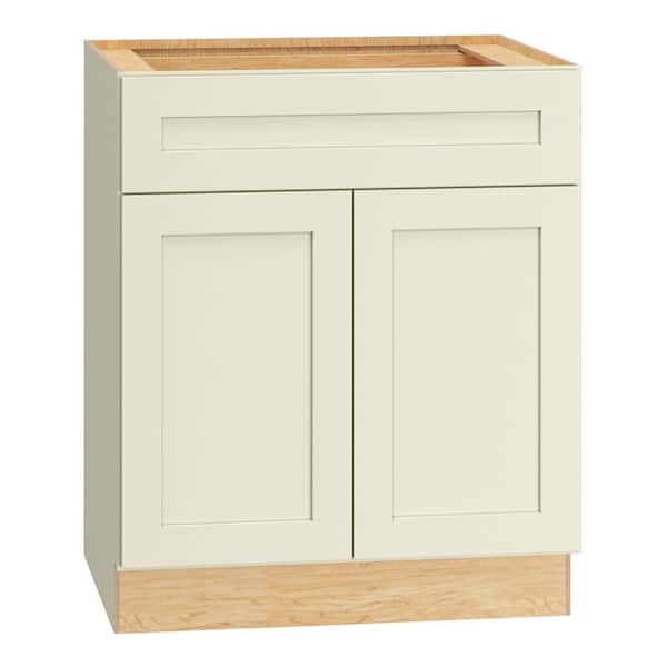 QuickShip Cottage 27 in. W x 21 in. D x 34.5 in. H Assembled Plywood Shaker Bath Sink Base Cabinet in Starlight