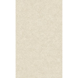 Beige Seashell Like Art Deco Geometric Printed Non-Woven Non-Pasted Textured Wallpaper 57 sq. ft.