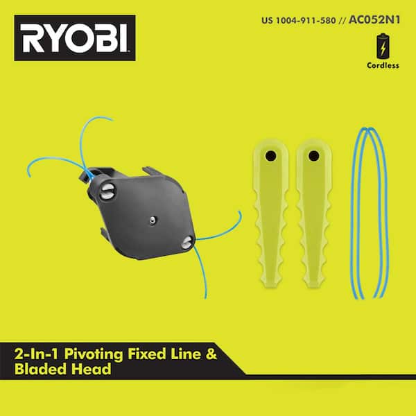 RYOBI 2-in-1 Fixed Line and Bladed Head AC052N1 Accessory for Auto Feed String Trimmers