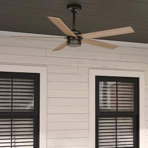 Burton 52 in. Indoor/Outdoor Noble Bronze Ceiling Fan with Wall Control Included For Patios or Bedrooms
