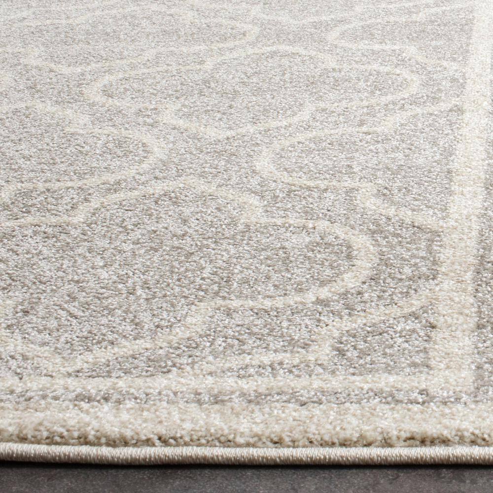 Elysian Grey and Light Grey Hand-knotted Geometric Runner Rug - 2'3" x 13'