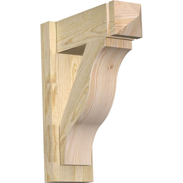 Ekena Millwork 6 in. x 20 in. x 16 in. Douglas Fir Fuston Arts and Crafts Rough Sawn Outlooker