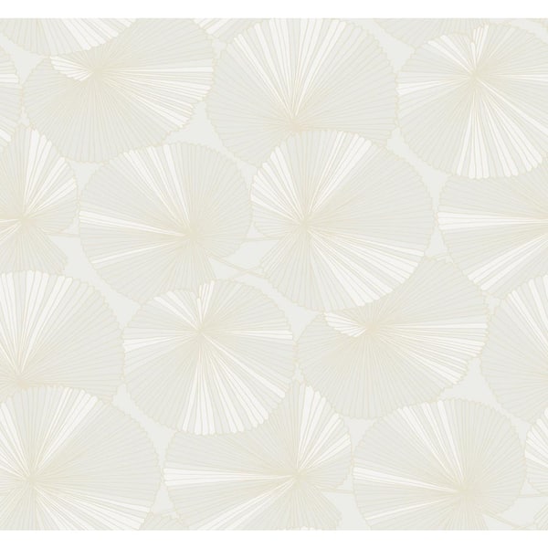 Candice Olson Layered White Lily Pads Wallpaper