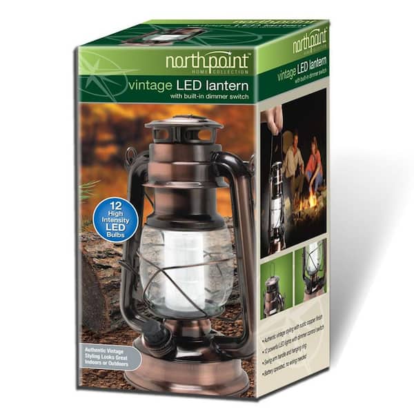 Vintage Copper Battery Operated LED Lantern (2-Pack)
