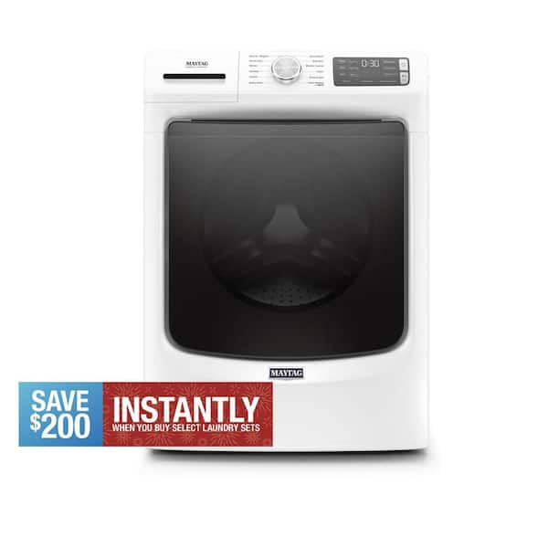 4.8 cu. ft. Stackable White Front Load Washing Machine with Steam and 16-Hour Fresh Hold Option, ENERGY STAR