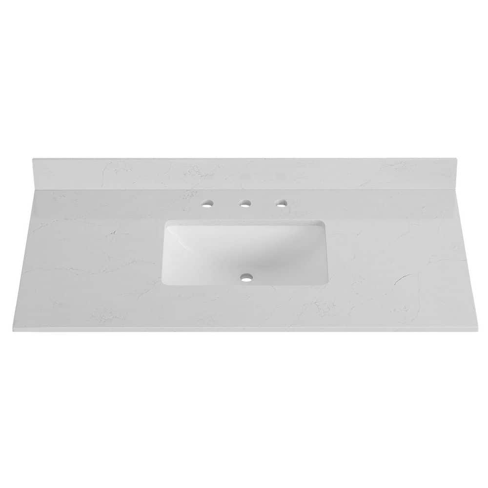 Bianco Bella 49'' White Quartz Undermount Single Sink Vanity Top