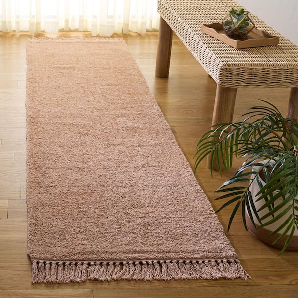 Vermont 2 ft. x 8 ft. Beige Solid Textured Runner Rug